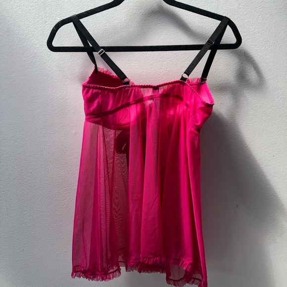 Victoria Secret hot pink nighty, size 34D sexy little things chemise babydoll - Picture 3 of 4